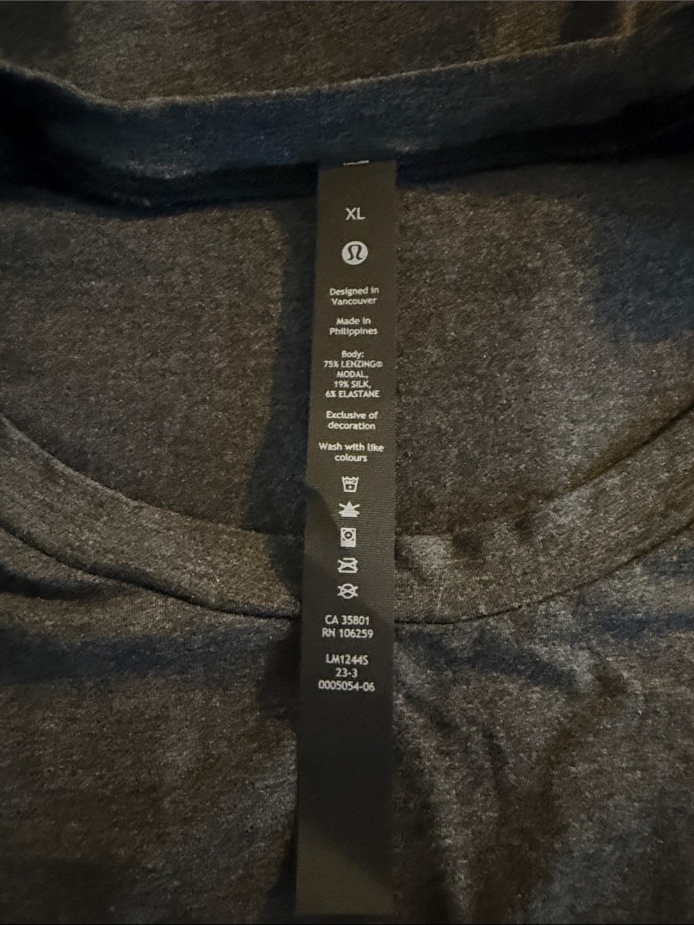 NWT Lululemon Balancer Tank Top Heathered Black Silk Blend Yoga Muscle Tee XL - Picture 8 of 10